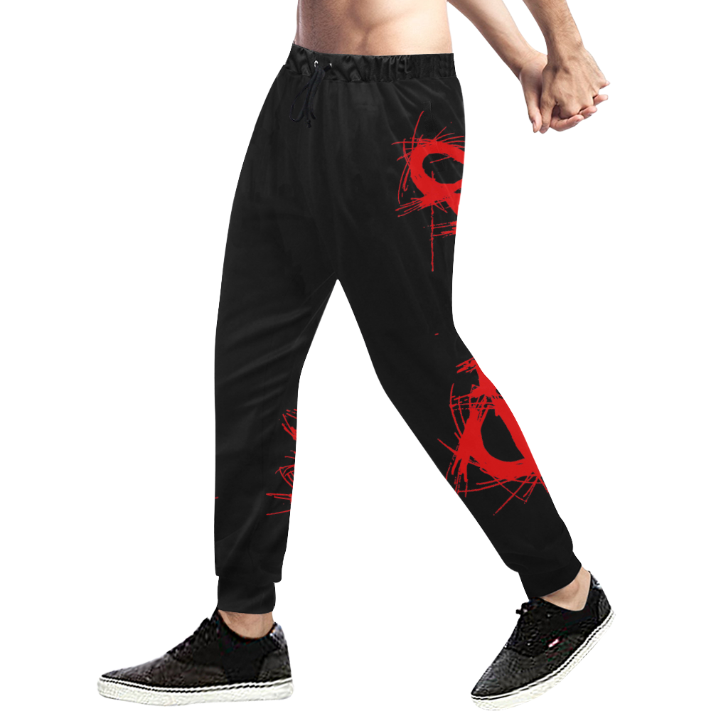 suicide red -black joggers Men's All Over Print Sweatpants (Model L11)