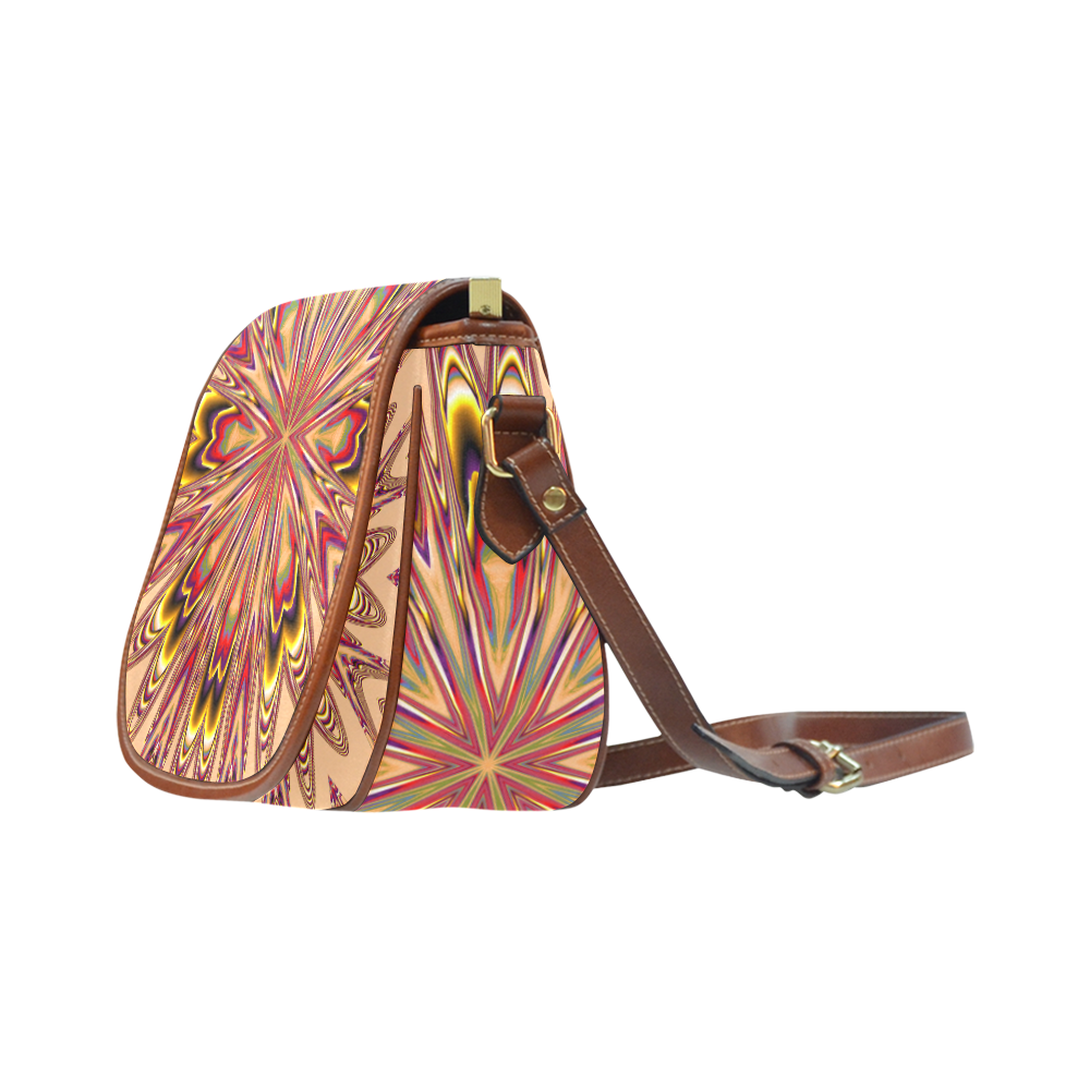 Coral Mandala Saddle Bag/Small (Model 1649) Full Customization
