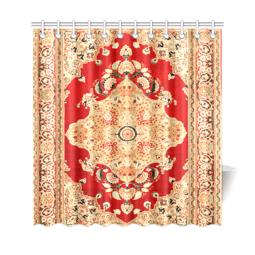 Persian Carpet Hadji Jallili Tabriz Red Gold Shower Curtain 69"x72"