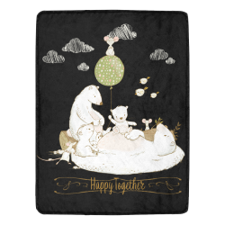 Happy Bear Family Ultra-Soft Micro Fleece Blanket 60"x80"