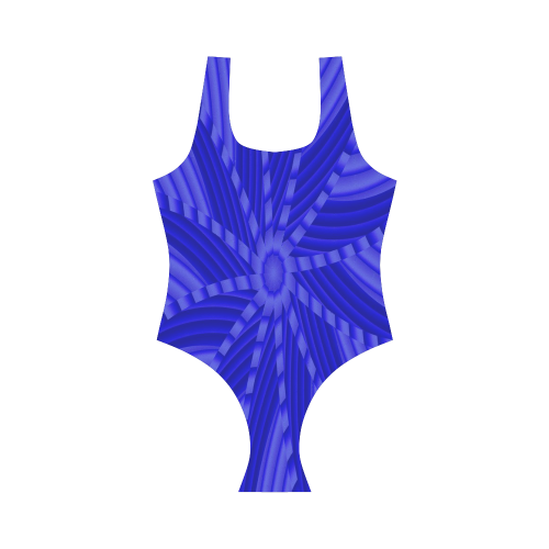 Spiral Blues Vest One Piece Swimsuit (Model S04)
