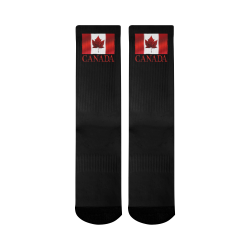 Canada Flag Socks Mid-Calf Socks (Black Sole)