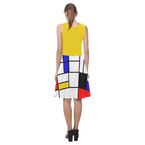 Bauhouse Composition Mondrian Style Atalanta Casual Sundress(Model D04)