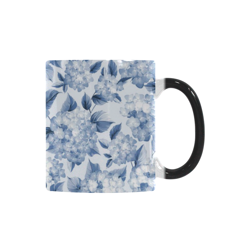 Blue and White Floral Pattern Custom Morphing Mug