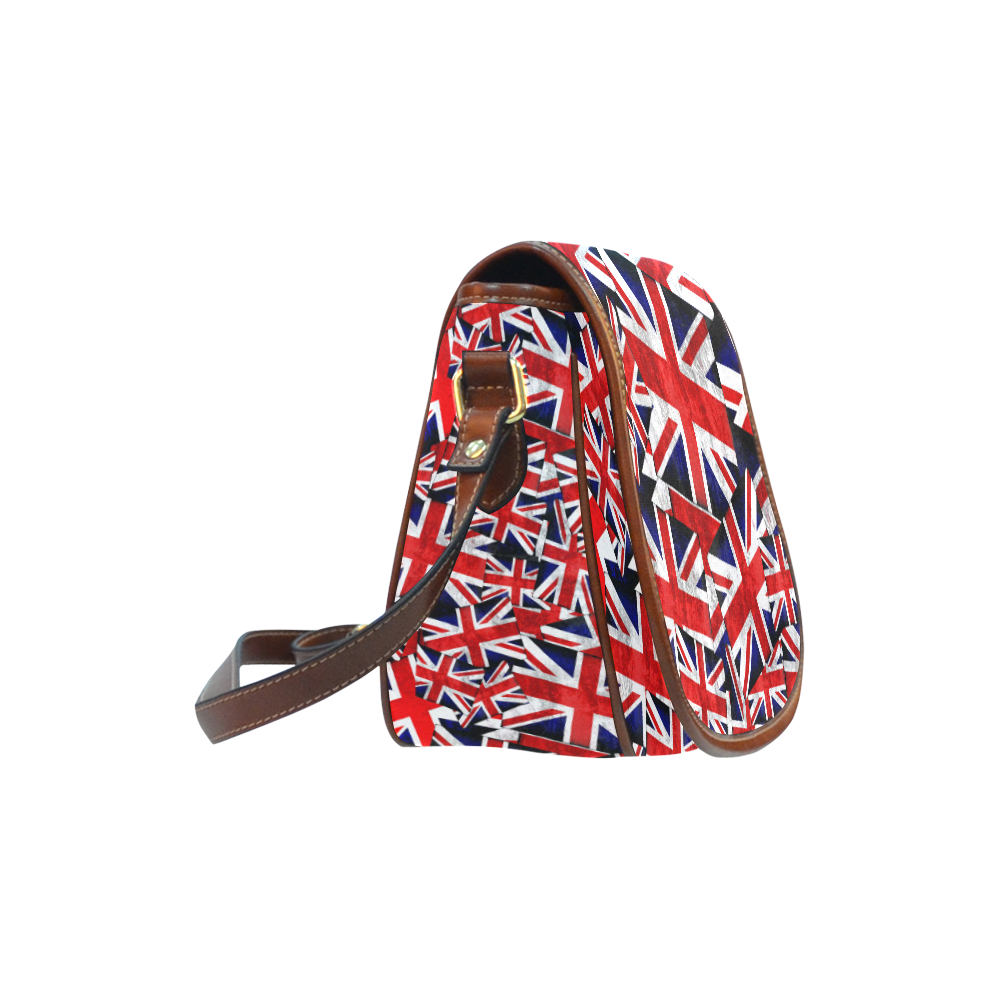 Union Jack British UK Flag Saddle Bag/Small (Model 1649) Full Customization