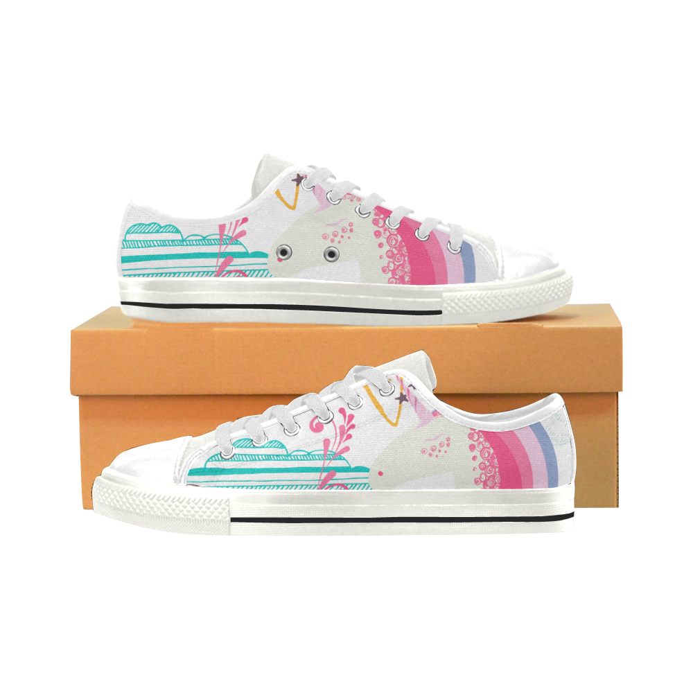 Unicorn Dream Low Top Canvas Shoes for Kid (Model 018)