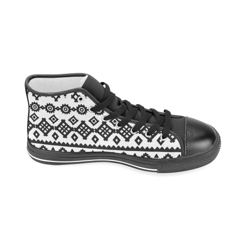 Design shoes - black, white Men’s Classic High Top Canvas Shoes (Model 017)