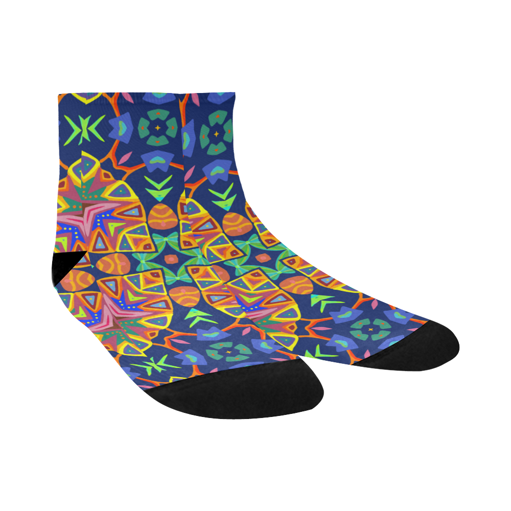 Hybrid Floral Quarter Socks