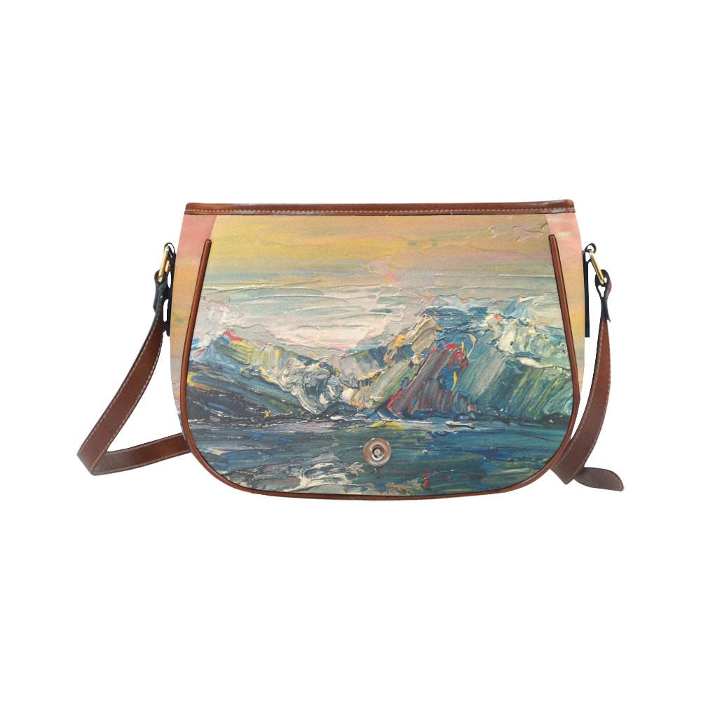 Mountains painting Saddle Bag/Large (Model 1649)