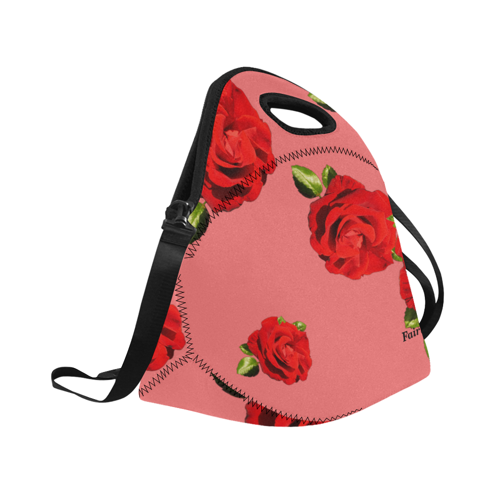 Fairlings Delight's Floral Luxury Collection- Red Rose Neoprene Lunch Bag/Large 53086a8 Neoprene Lunch Bag/Large (Model 1669)