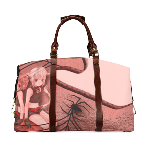 2 cute girls and black spider Classic Travel Bag (Model 1643) Remake