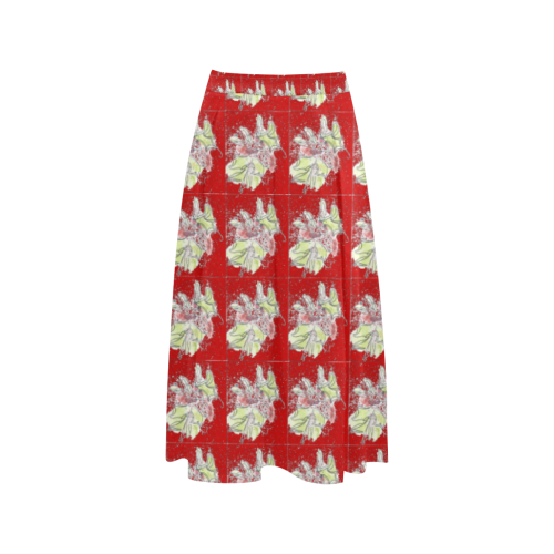 Red Crepe Skirt with Christmas Motif Aoede Crepe Skirt (Model D16)
