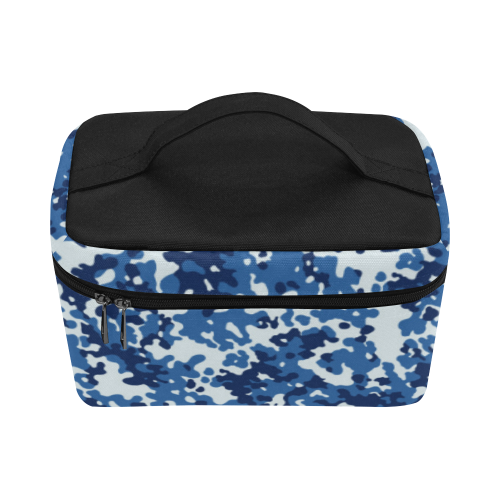 Digital Blue Camouflage Cosmetic Bag/Large (Model 1658)