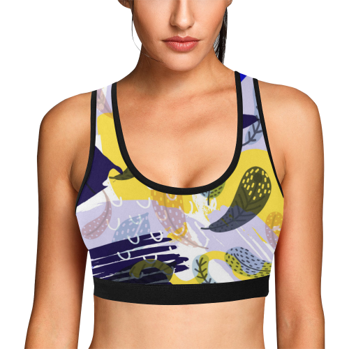 feathers Women's All Over Print Sports Bra (Model T52)