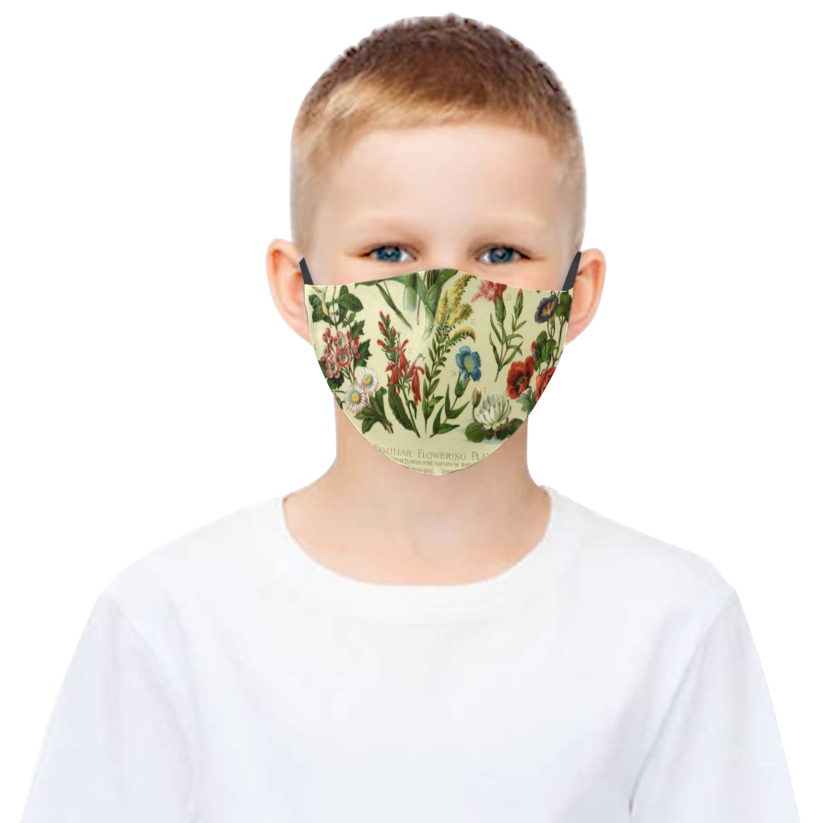 Victorian Flowers 3D Mouth Mask with Drawstring (Pack of 3) (Model M04)