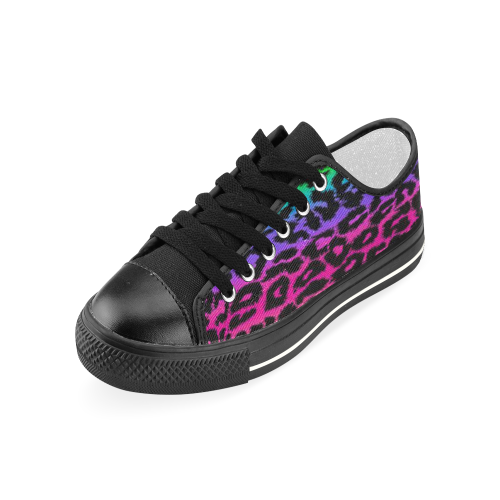 Tiger rainbow Women's Classic Canvas Shoes (Model 018)