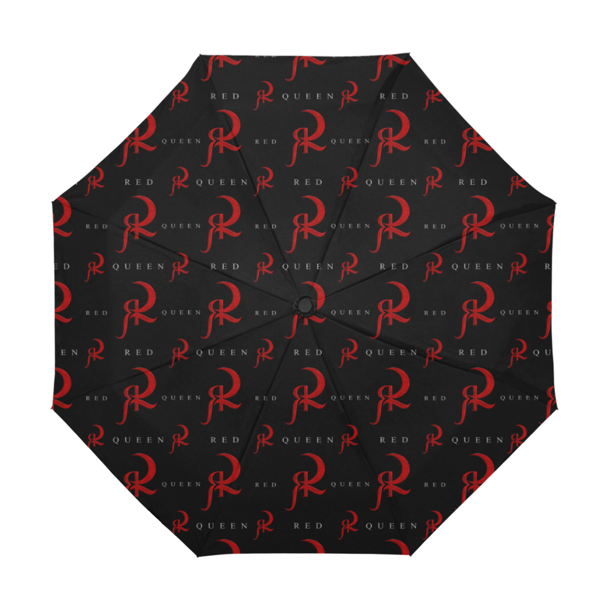 Red Queen Pattern Black Anti-UV Auto-Foldable Umbrella (U09)