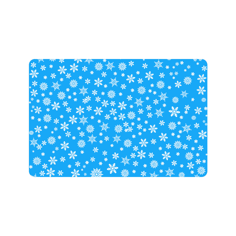 Christmas White Snowflakes on Light Blue Doormat 24"x16"