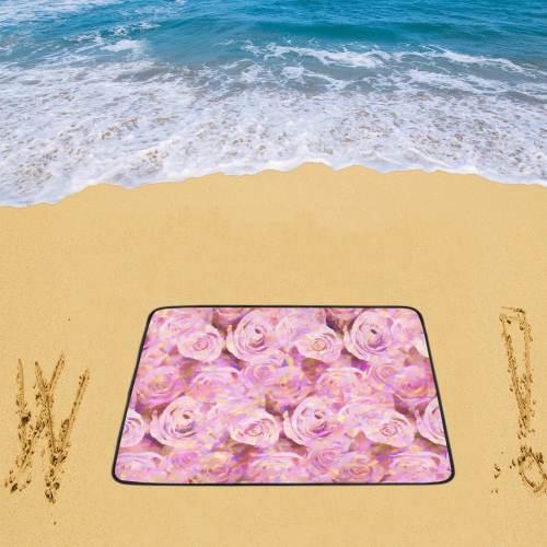 Pink roses Beach Mat 78"x 60"