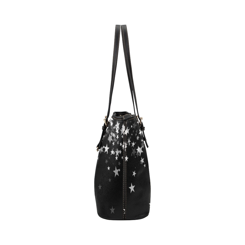 bolso de mano  noche estrellada Leather Tote Bag/Small (Model 1651)