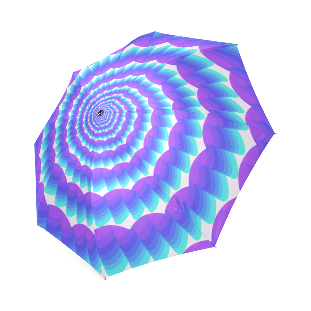 Blue and pink spiral Foldable Umbrella (Model U01)
