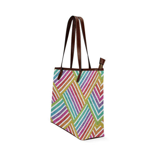 glitter rainbow Shoulder Tote Bag (Model 1646)