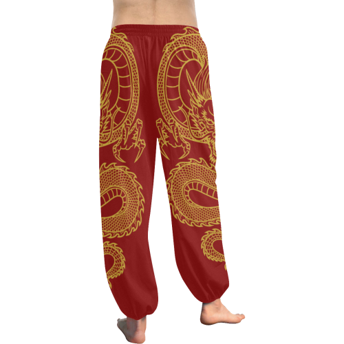 Chinese Dragon red Women's All Over Print Harem Pants (Model L18)