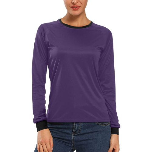 color Russian violet Women's All Over Print Long Sleeve T-shirt (Model T51)