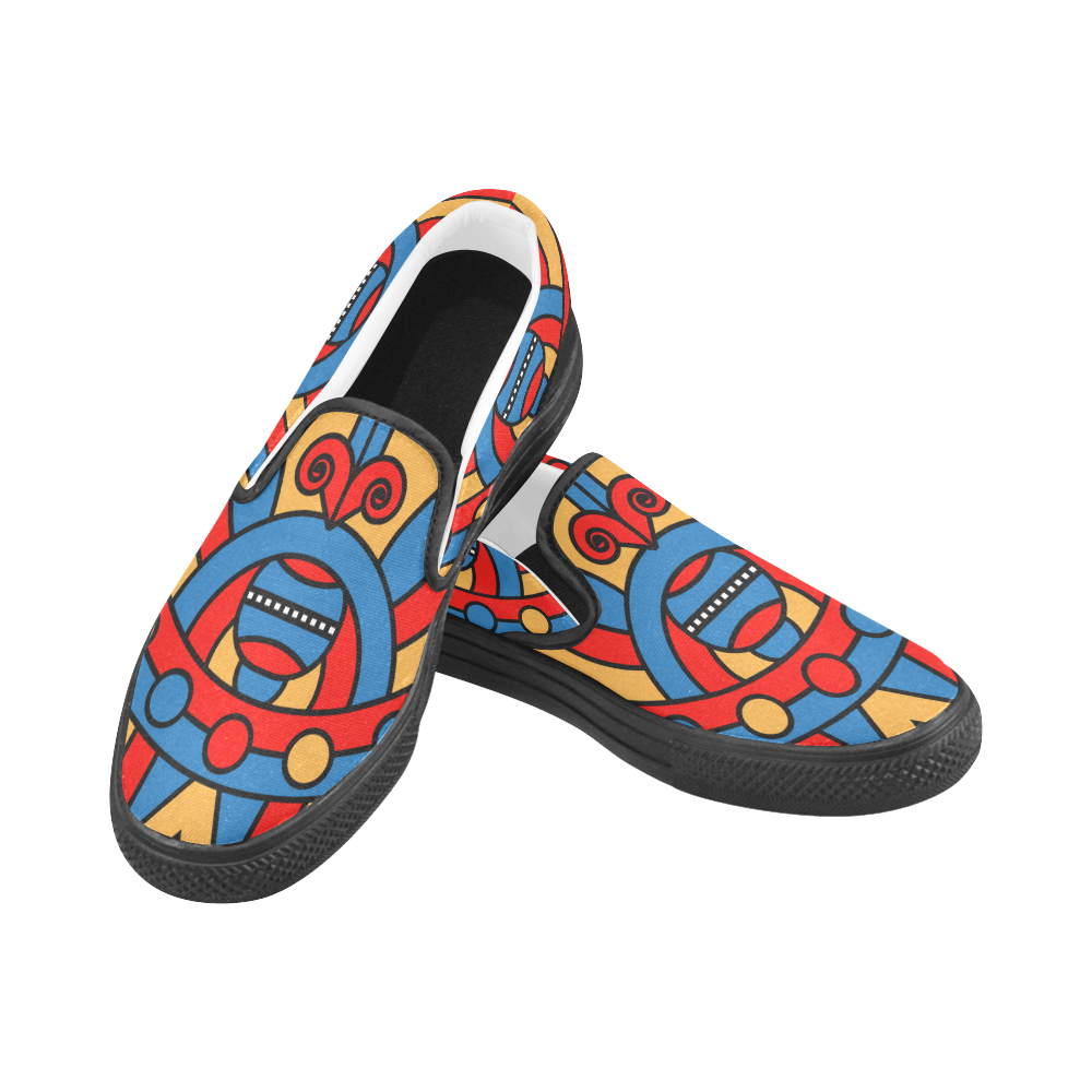 Aztec Maasai Lion Tribal Men's Slip-on Canvas Shoes (Model 019)
