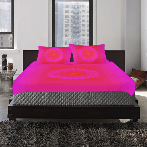Pink flower 3-Piece Bedding Set