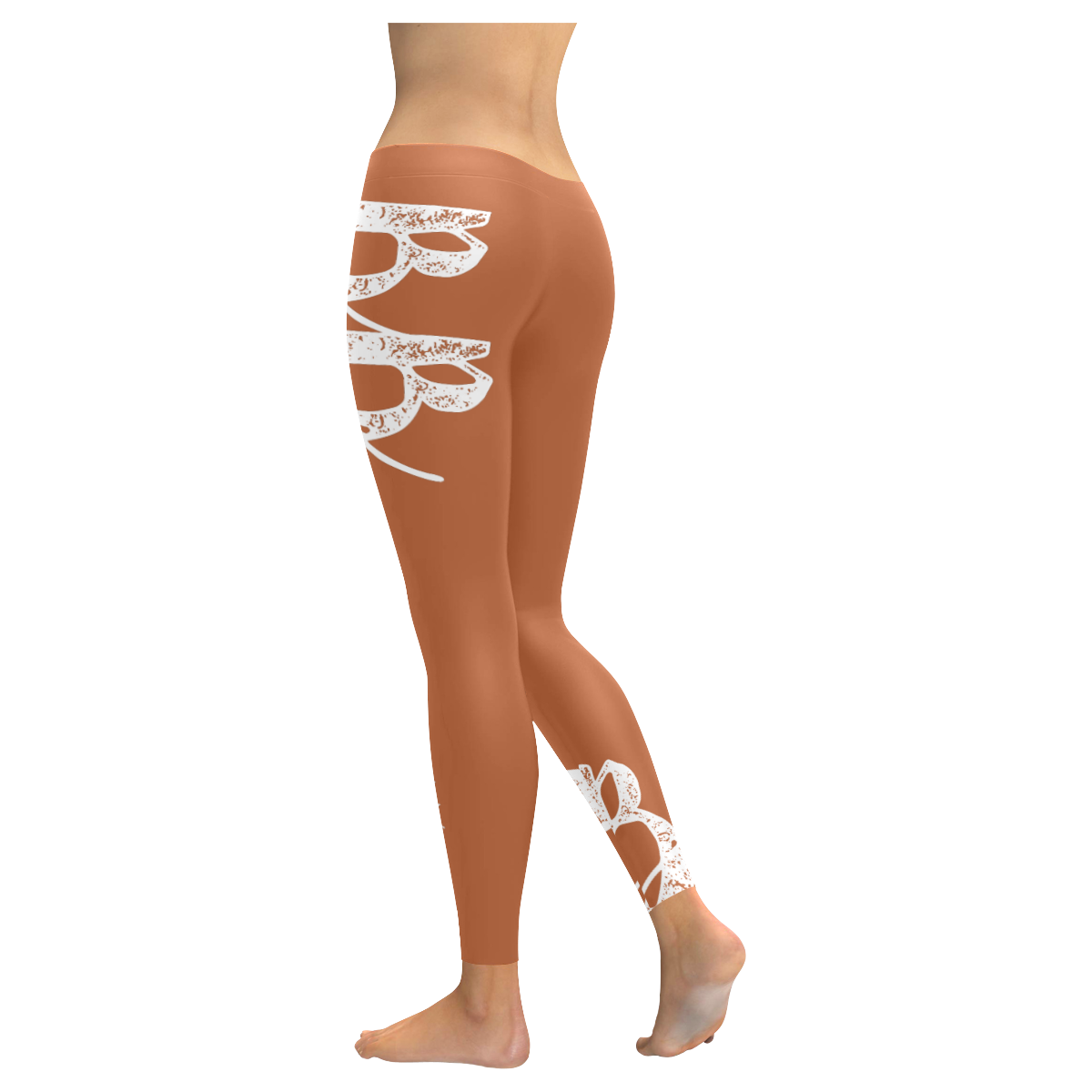 Bully Broad Leggings Rust Women's Low Rise Leggings (Invisible Stitch) (Model L05)