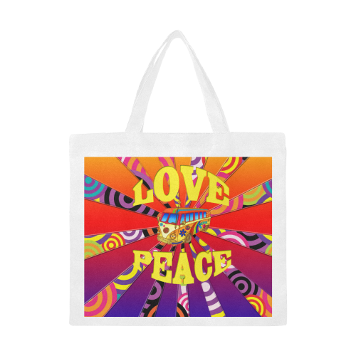 Boho Love and Peace Canvas Tote Bag/Large (Model 1702)