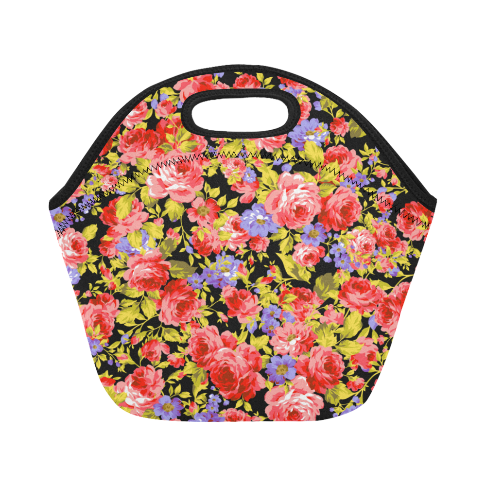 Colorful Flower Pattern 02 Neoprene Lunch Bag/Small (Model 1669)