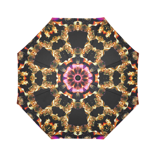Pink, Black and Gold Mandala Auto-Foldable Umbrella (Model U04)