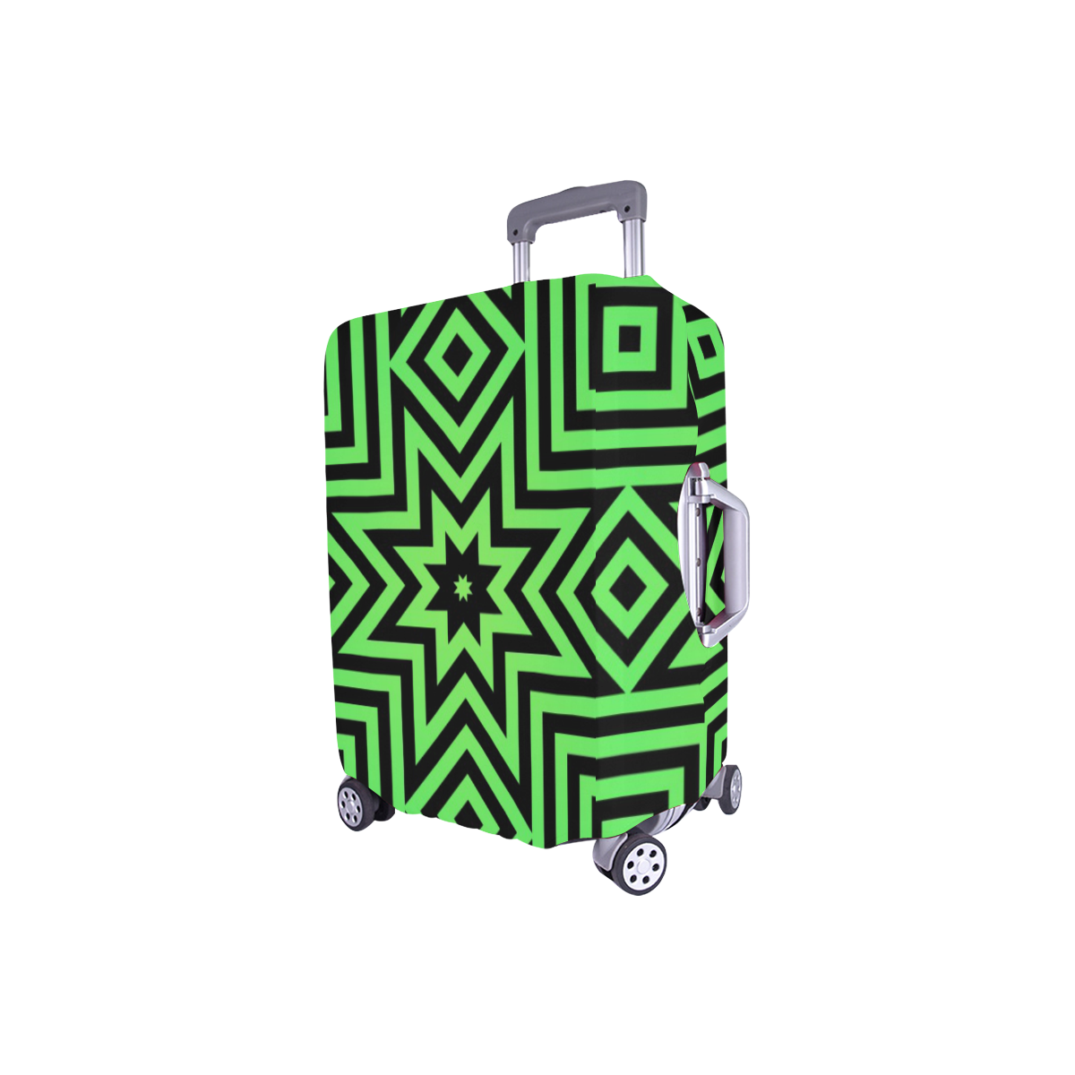 Green/Black Tribal Pattern Luggage Cover/Small 18"-21"