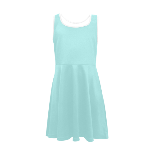 color pale turquoise Girls' Sleeveless Sundress (Model D56)