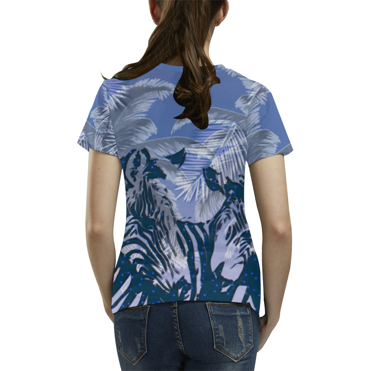 African zebras All Over Print T-Shirt for Women (USA Size) (Model T40)