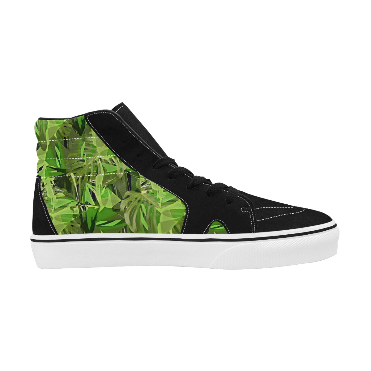 Tropical Jungle Leaves Camouflage Women's High Top Skateboarding Shoes/Large (Model E001-1)