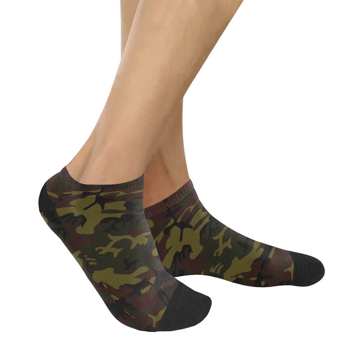 Camo Green Brown Women's Ankle Socks