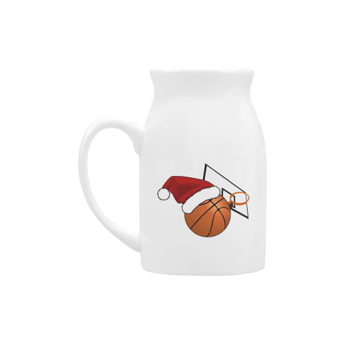 Santa Hat Basketball And Hoop Christmas Milk Cup (Large) 450ml