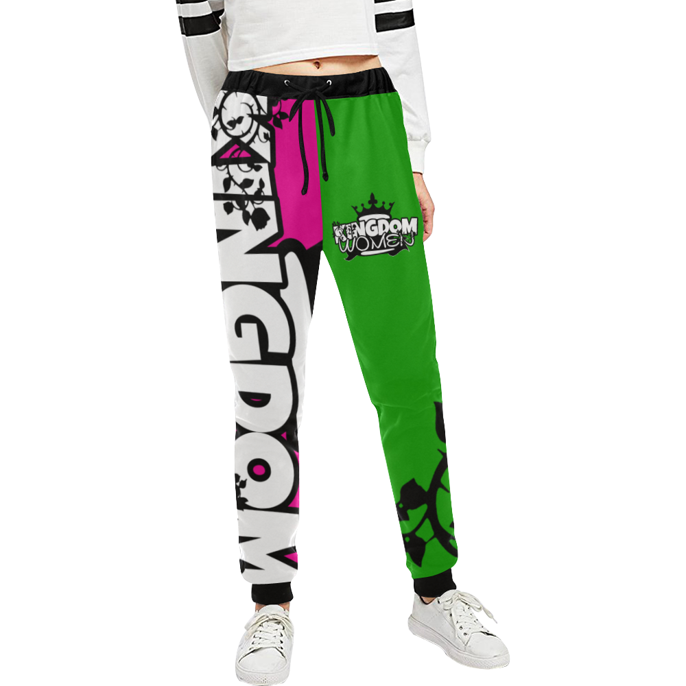 Neon Green/Neon Pink Unisex All Over Print Sweatpants (Model L11)