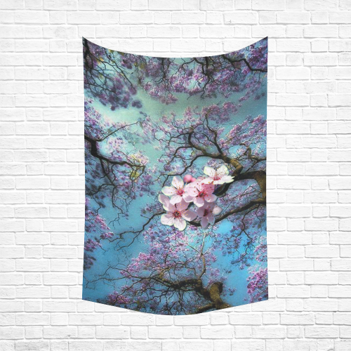Cherry blossomL Cotton Linen Wall Tapestry 60"x 90"