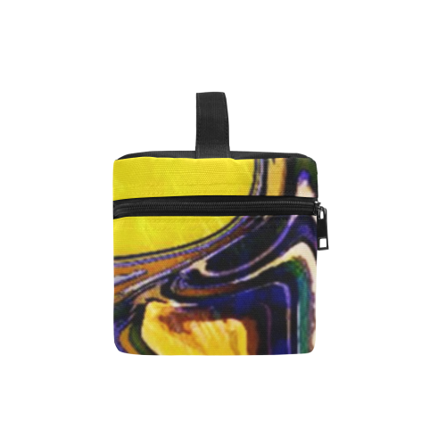Yellow marble Cosmetic Bag/Large (Model 1658)