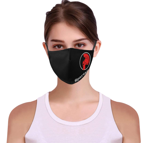 spartan mask_black 1 3D Mouth Mask with Drawstring (Pack of 3) (Model M04)