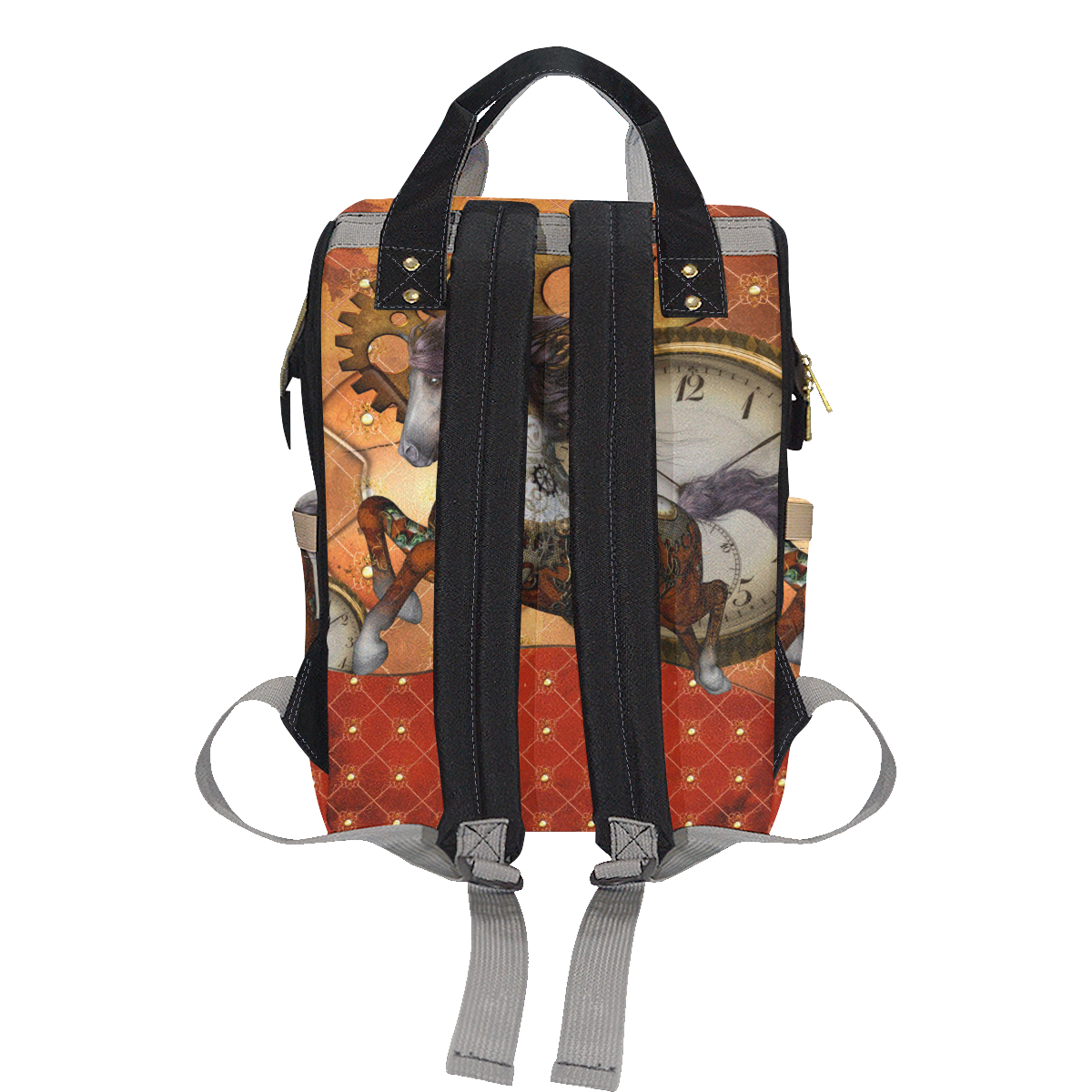 Steampunk, awesome steampunk horse Multi-Function Diaper Backpack/Diaper Bag (Model 1688)