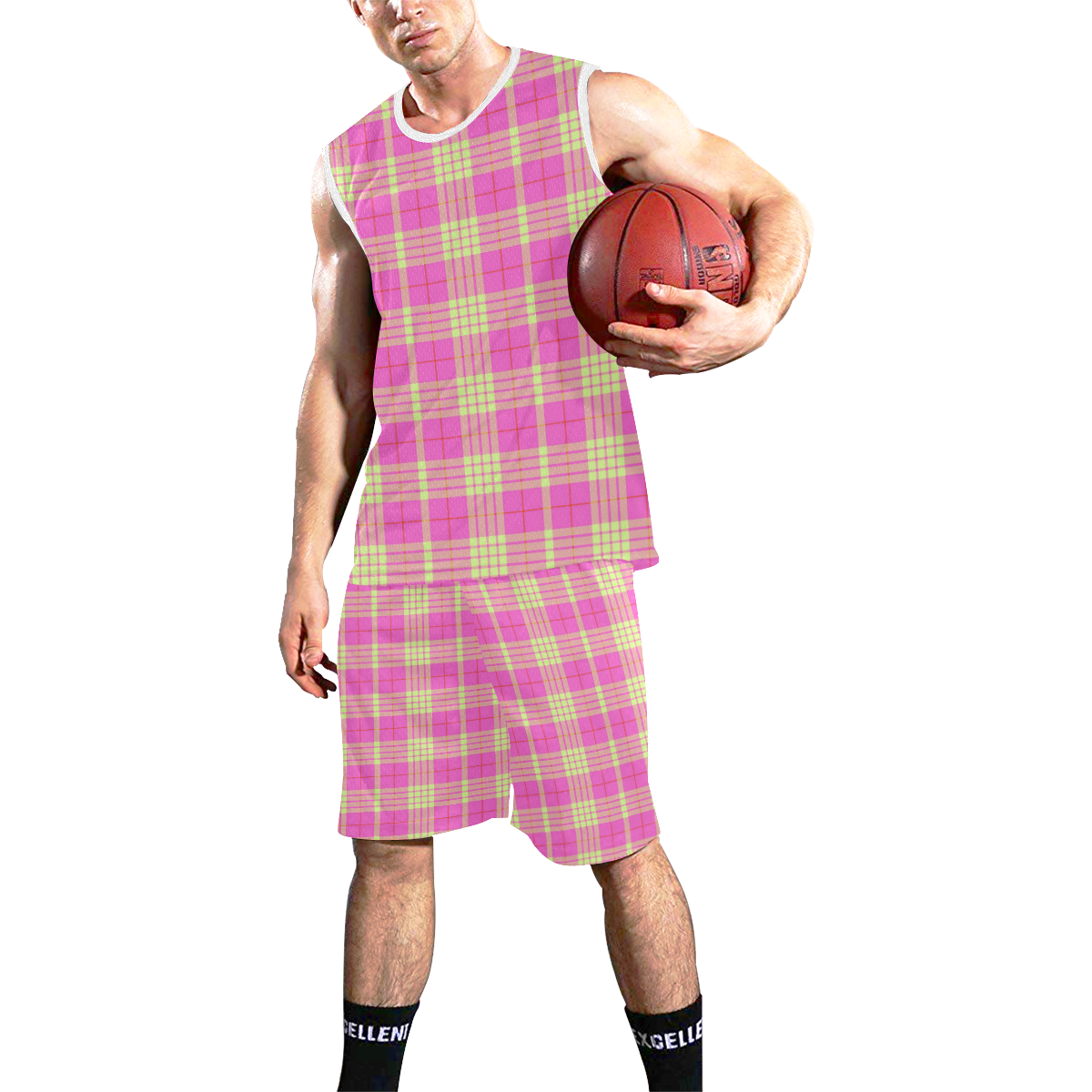 PINK TARTAN 4 All Over Print Basketball Uniform