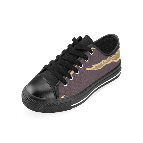 GROUND FORCE CAMOUFLAGE Low Top Canvas Shoes for Kid (Model 018)