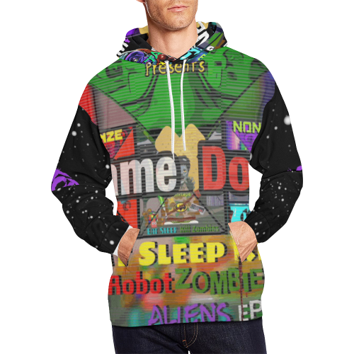 Game Dork : Robot Zombie Aliens Ep All over sweater All Over Print Hoodie for Men (USA Size) (Model H13)