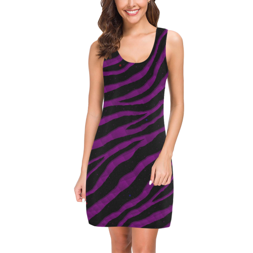 Ripped SpaceTime Stripes - Purple Medea Vest Dress (Model D06)