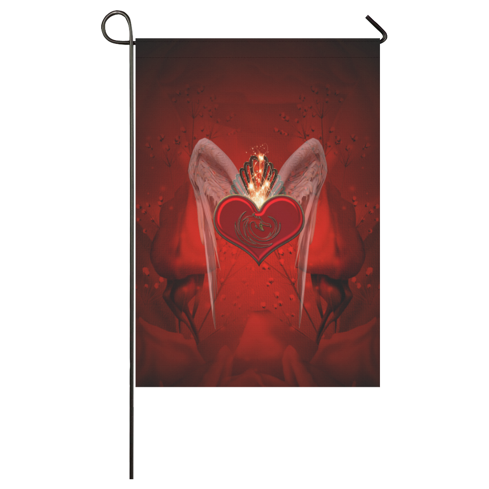 Heart with wings Garden Flag 28''x40'' （Without Flagpole）